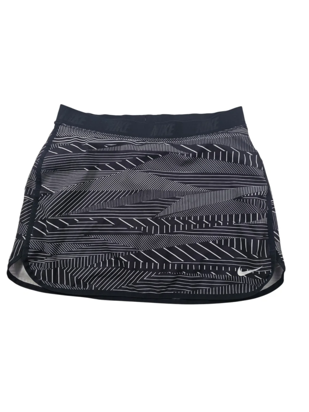 Nike dri fit golf black white striped tennis pickleball skort stretch waist M